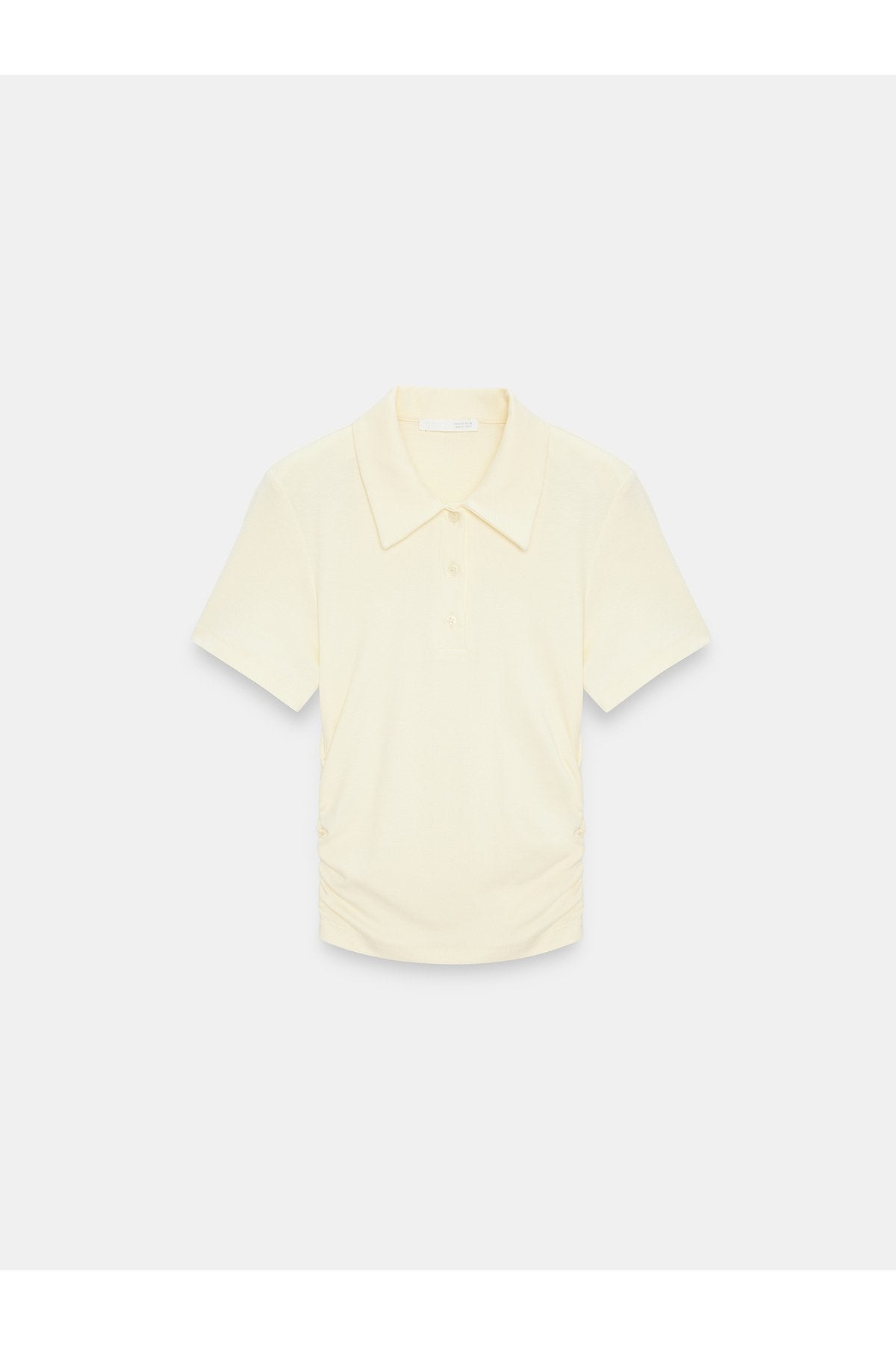 32614 Polo Yaka Top-Açık Sarı