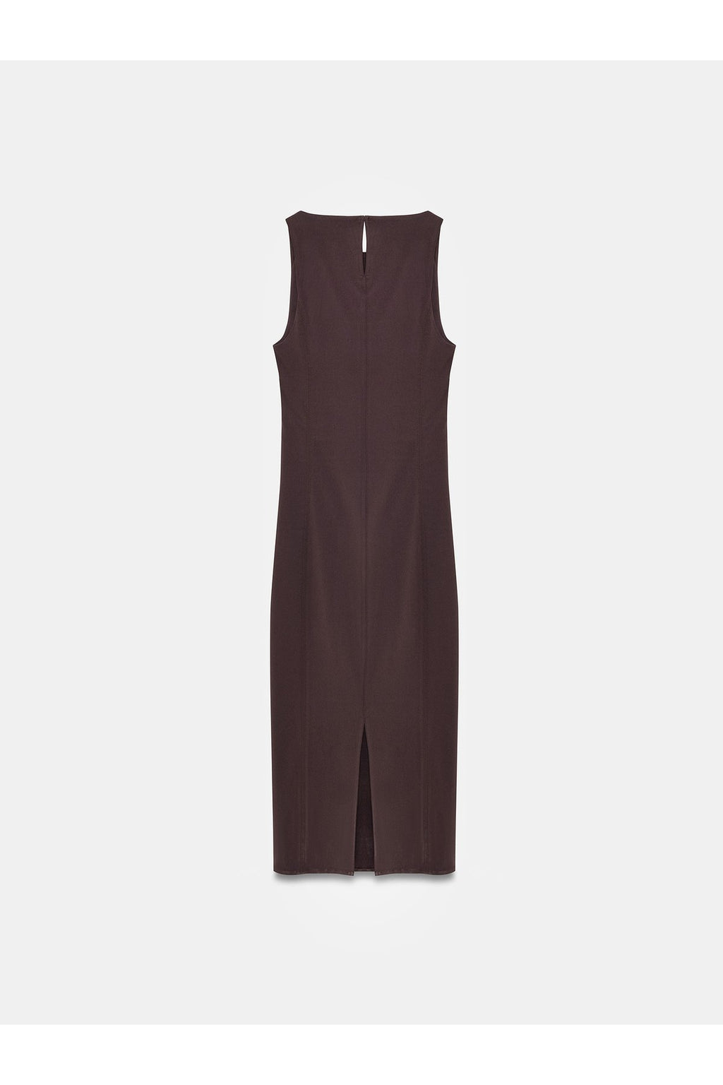 91099 Extra Slim Fit Midi Elbise-Koyu Kahve