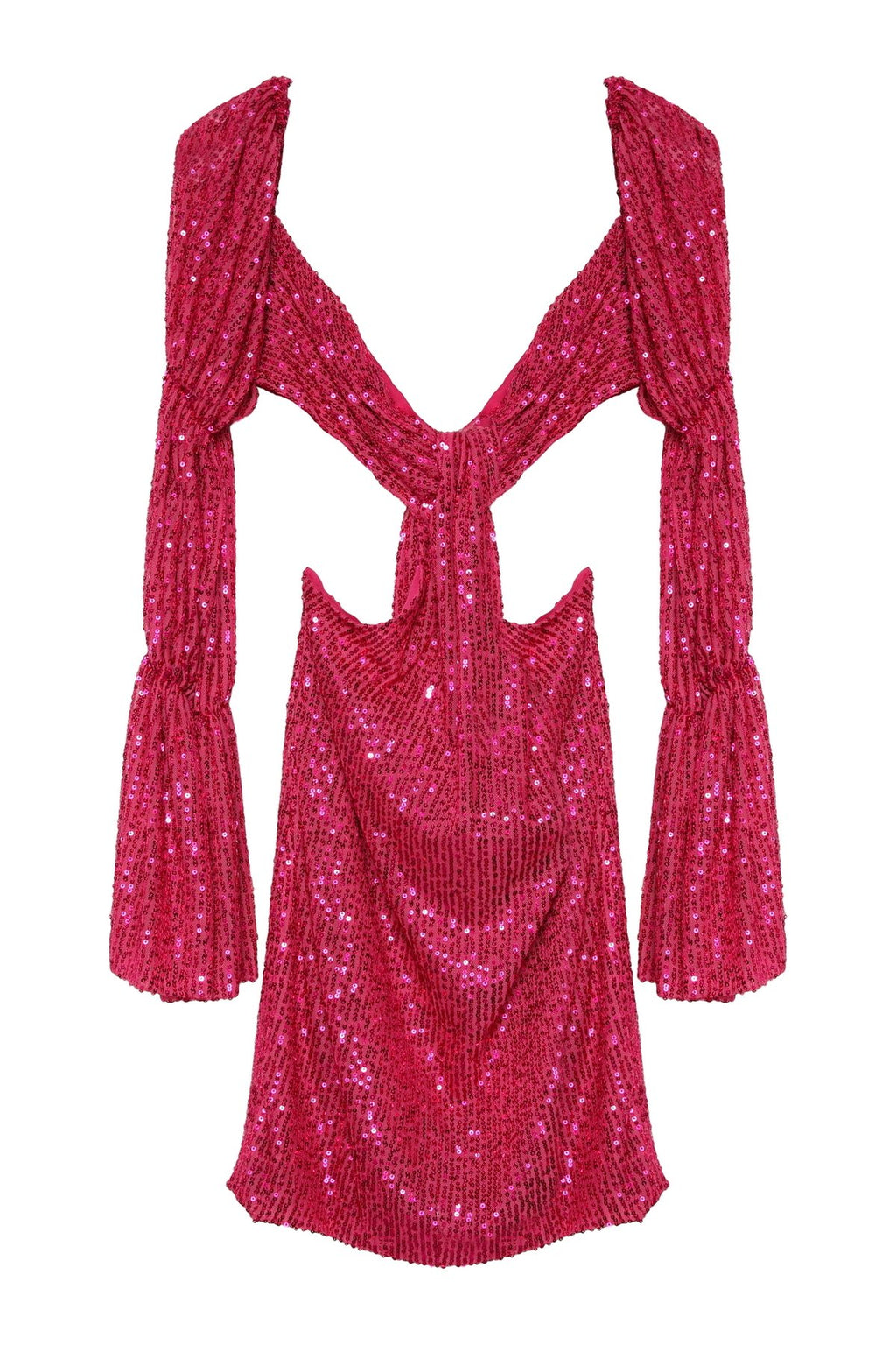 Cut Out Detaylı Payetli Mini Elbise