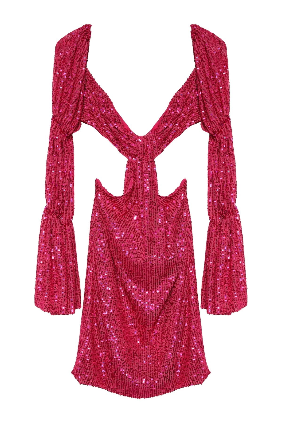 Cut Out Detaylı Payetli Mini Elbise