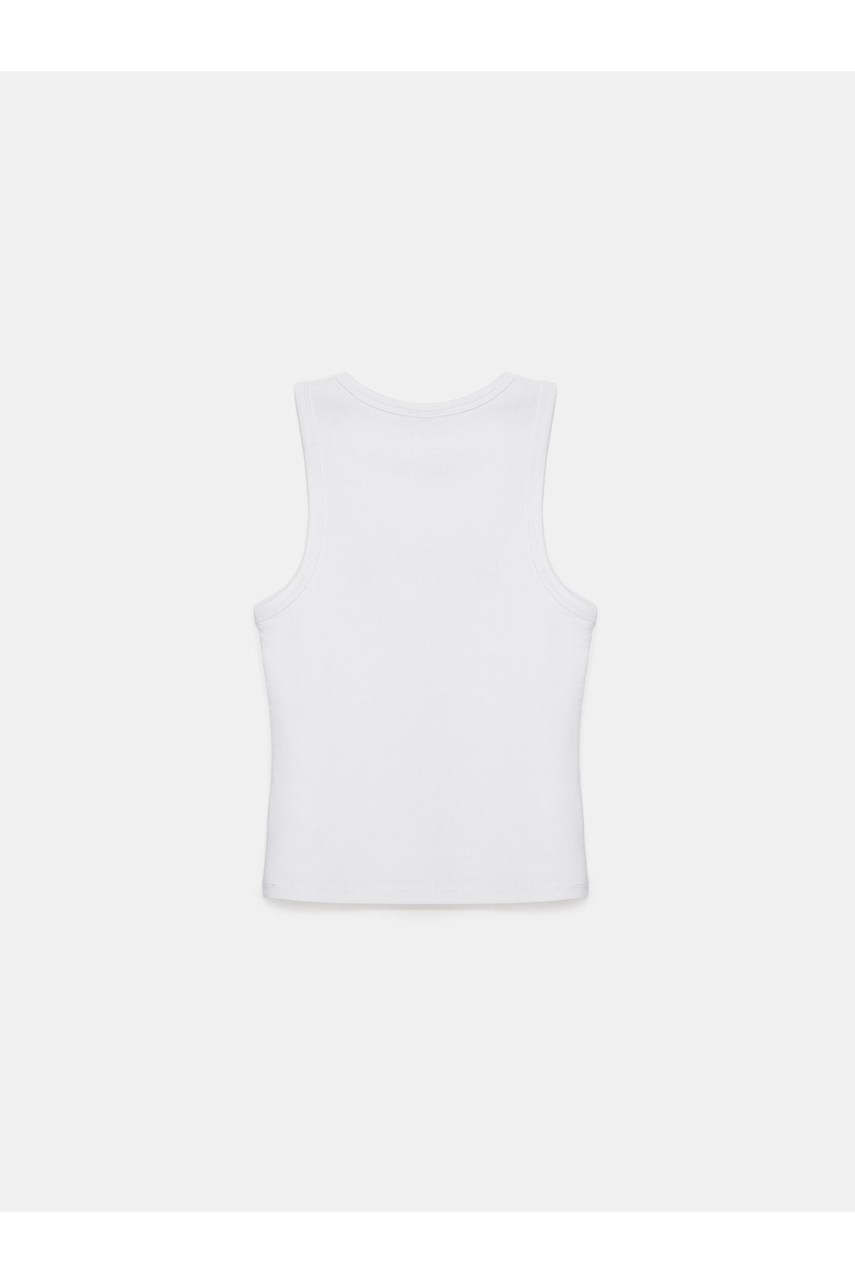 21259 Bisiklet Yaka Top-Beyaz
