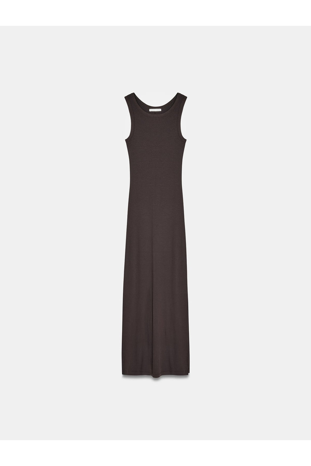 91652 Fitilli Midi Elbise-Koyu Kahve