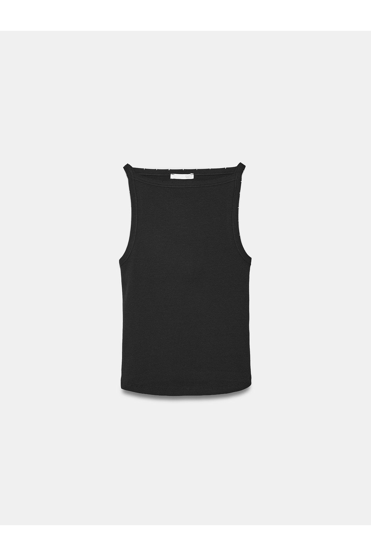 32892 Halter Yaka Top-Siyah