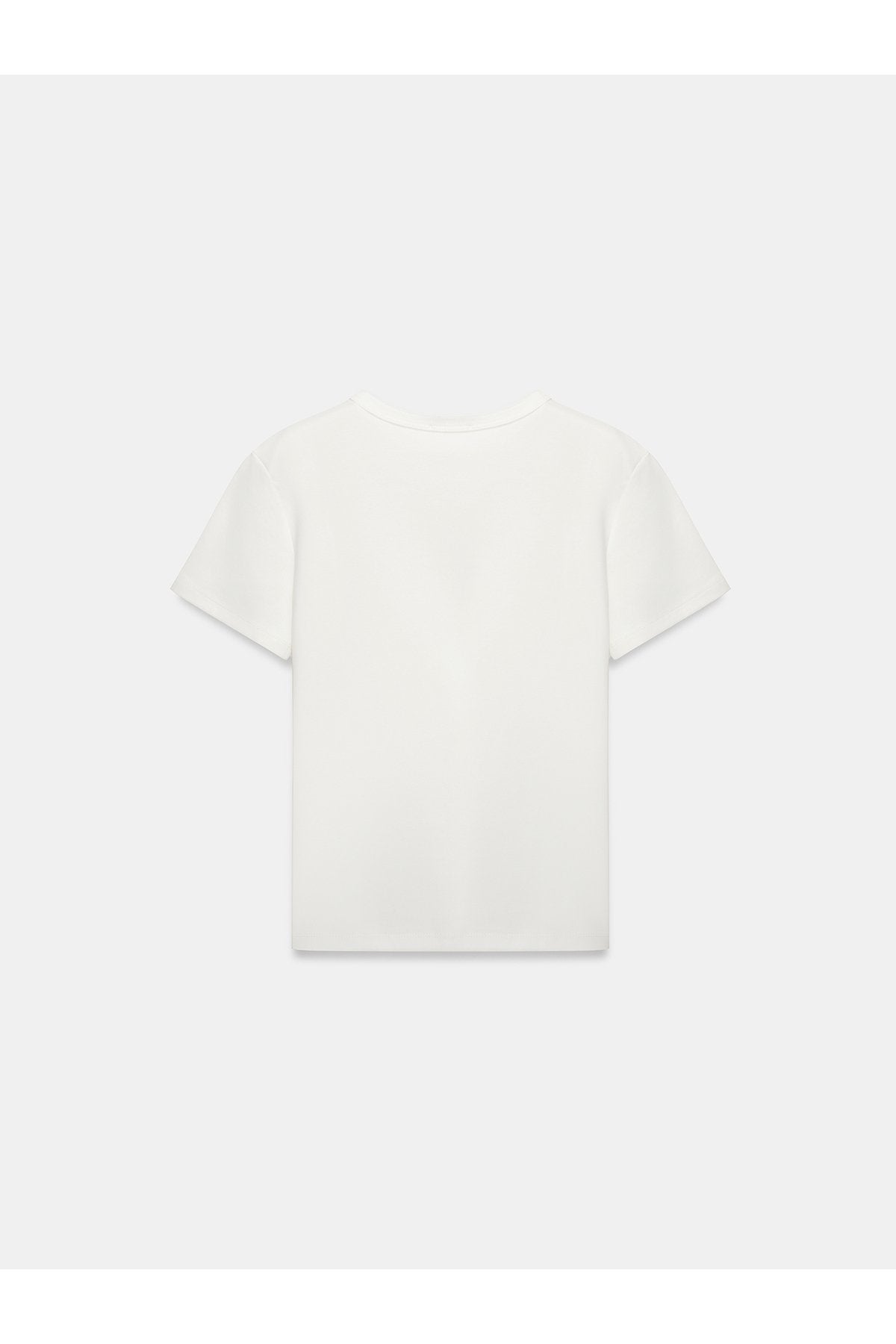 32779 Bisiklet Yaka T-shirt-Ekru