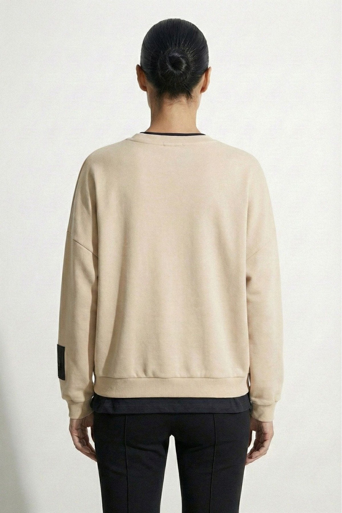 Nakış İşleme Detay Sweatshirt -Bej