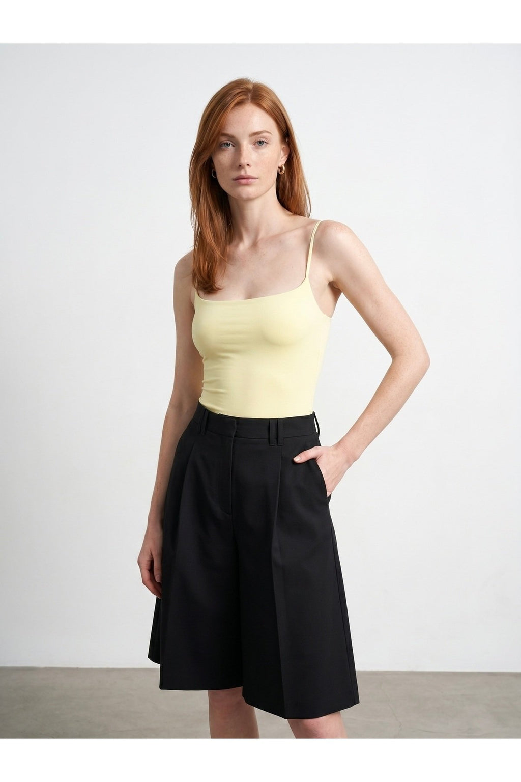 21216 Askılı Bodysuit-Açık Sarı