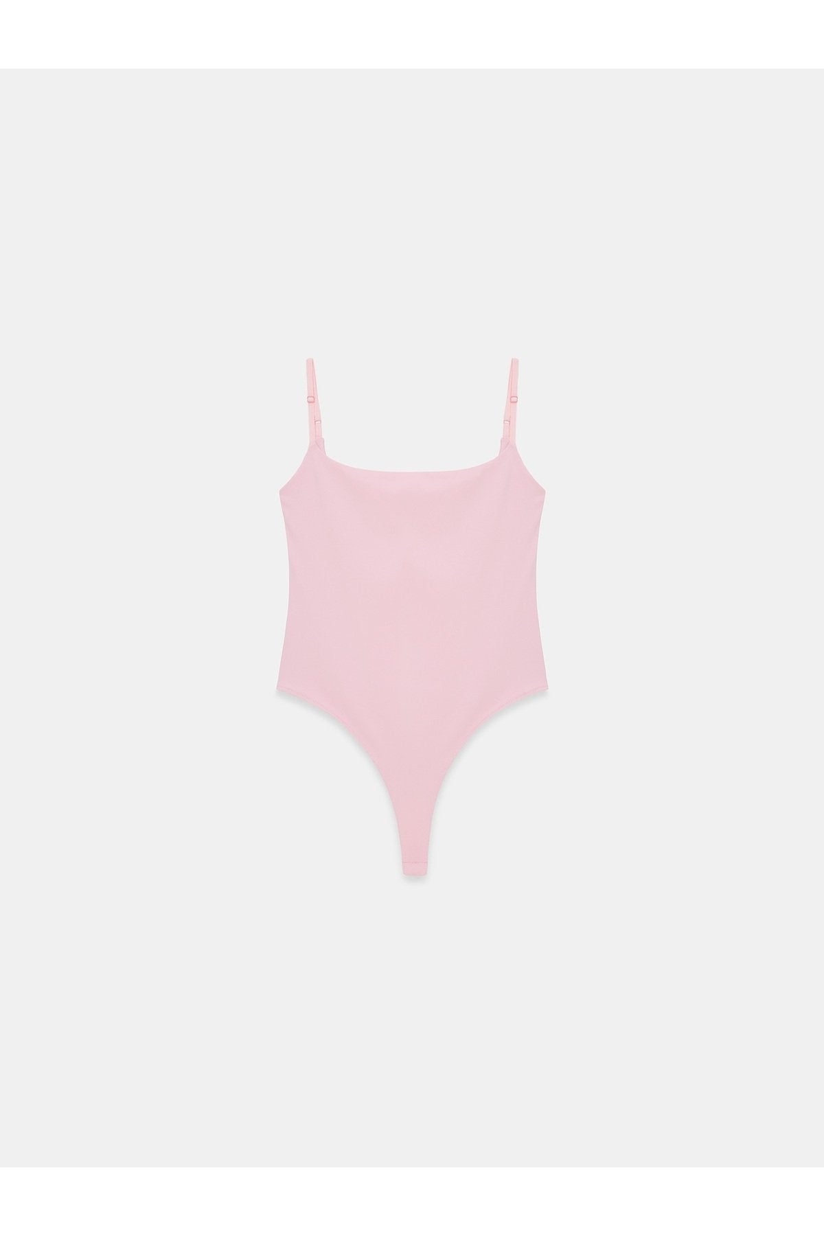 21216 Askılı Bodysuit-Toz Pembe