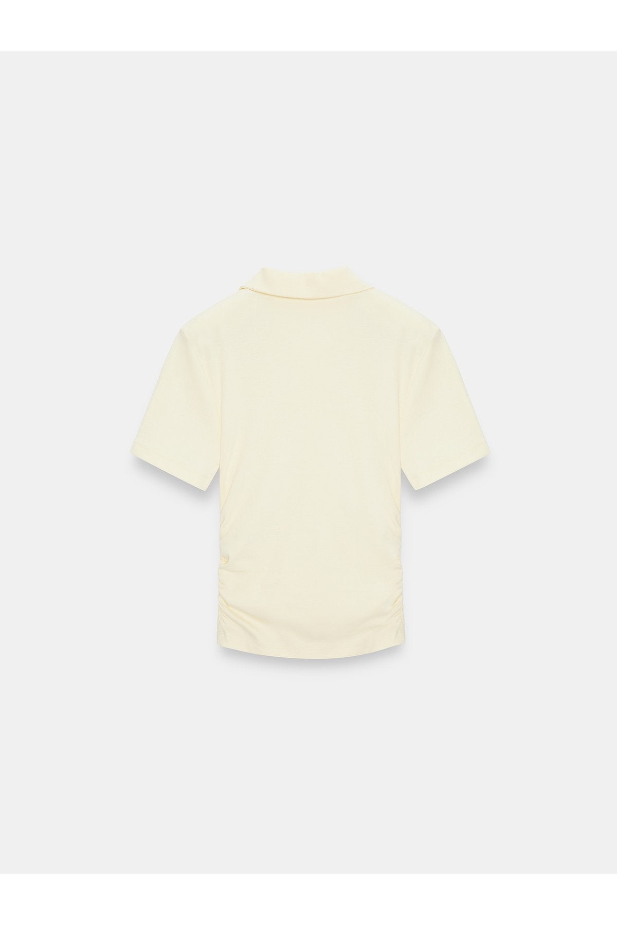 32614 Polo Yaka Top-Açık Sarı