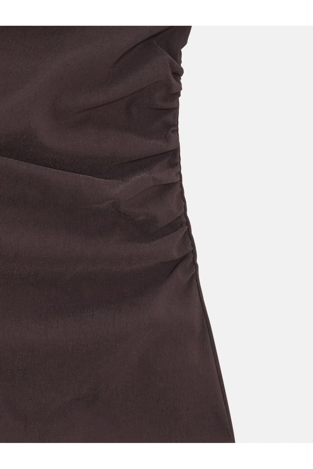 91368 Straplez Midi Elbise-Koyu Kahve