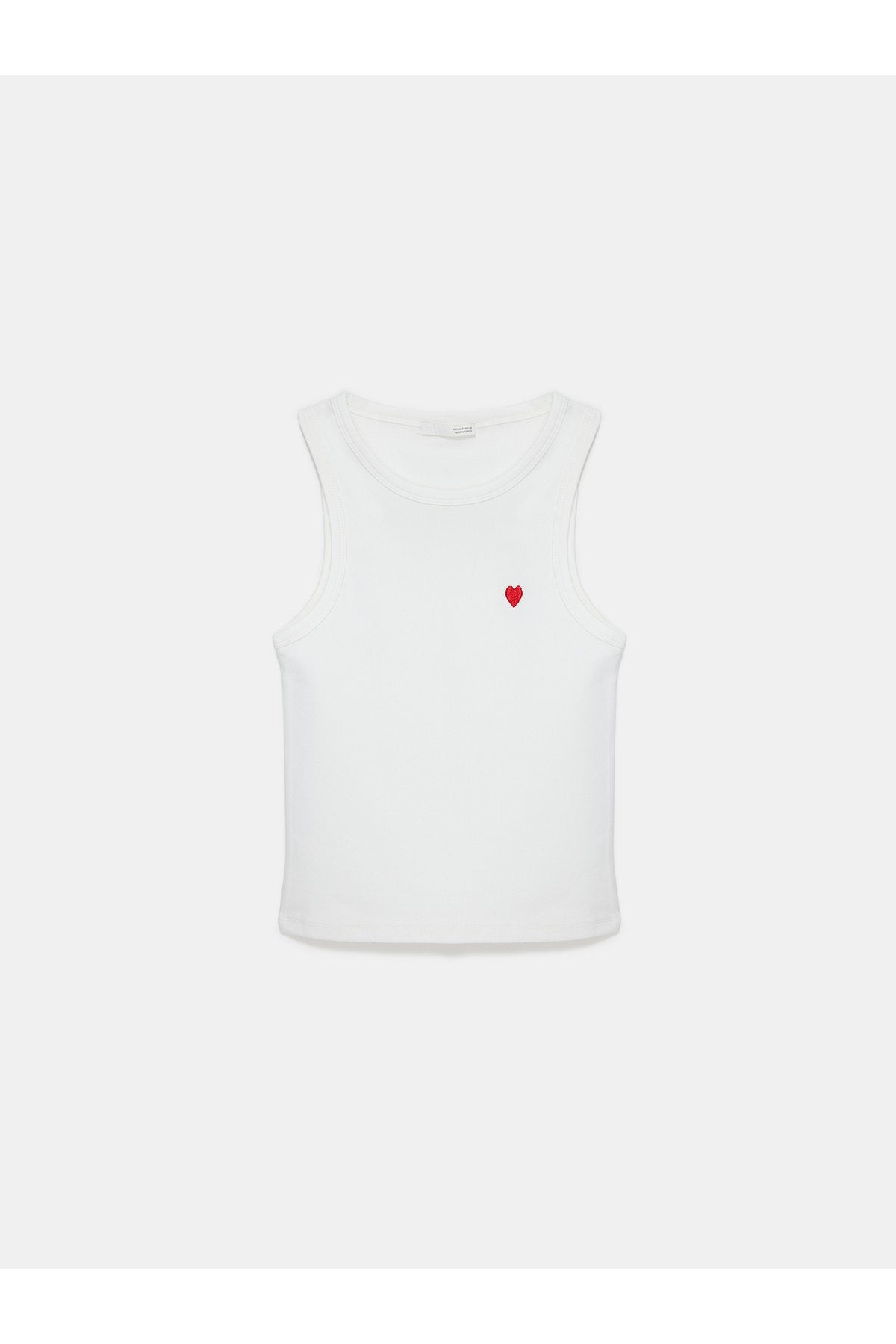 21259 Bisiklet Yaka Top-Ekru