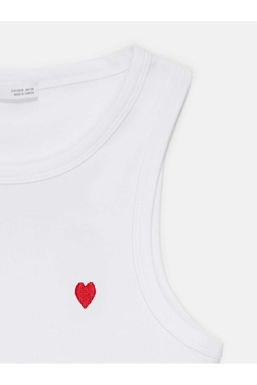21259 Bisiklet Yaka Top-Beyaz