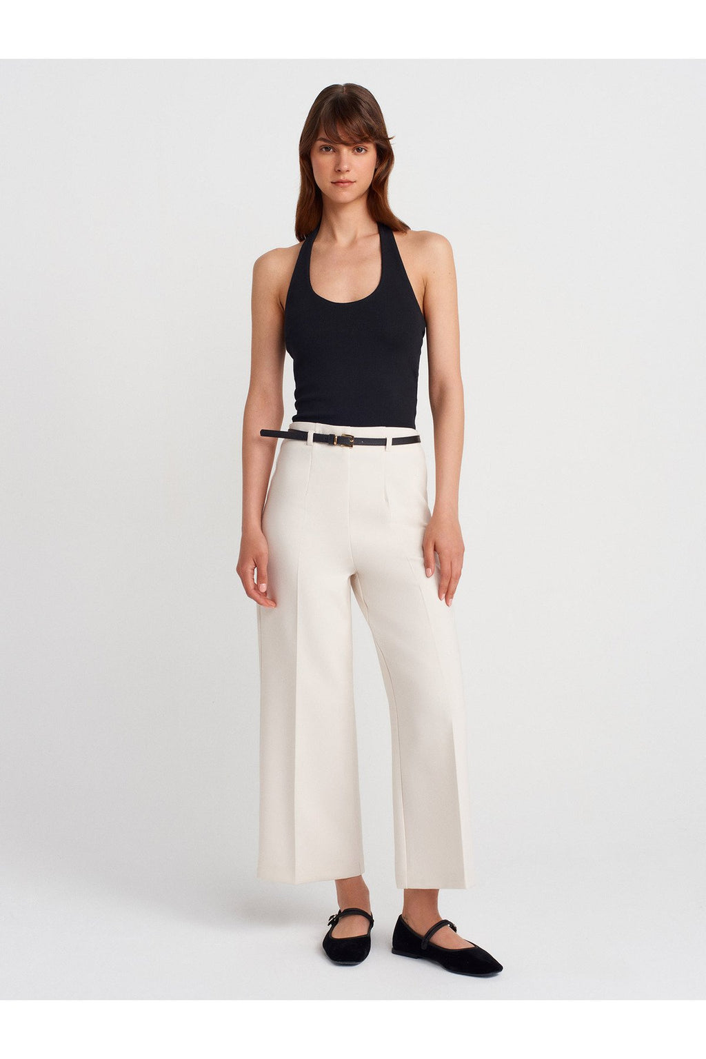 21052 Halter Yaka Top-Siyah