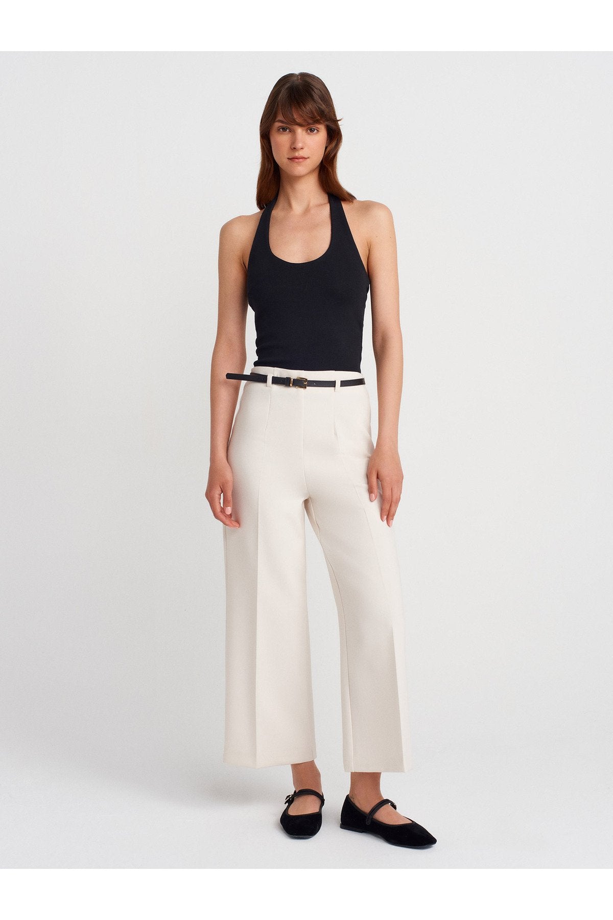 21052 Halter Yaka Top-Siyah