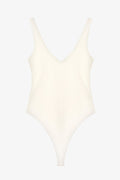 V Yaka Basic Bodysuit Ekru