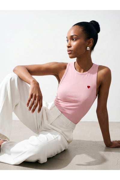 21259 Bisiklet Yaka Top-Toz Pembe