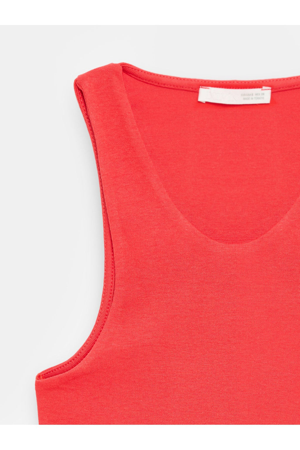 32941 Halter Yaka Crop Top-Kırmızı