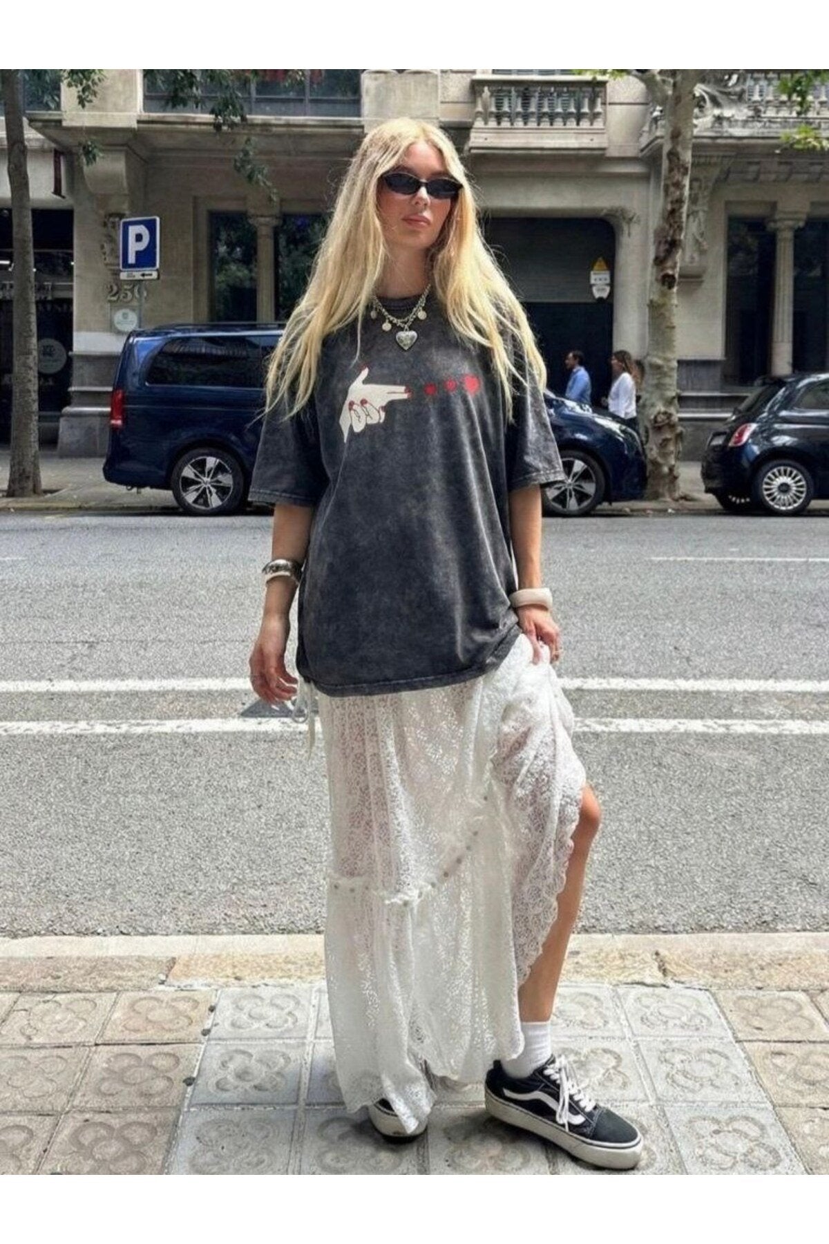 Pinterestgirl Oversize Kalıp Kalp Detay Tshirt