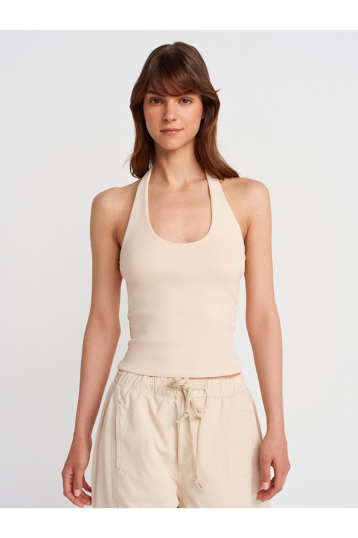 21052 Halter Yaka Top-Taş