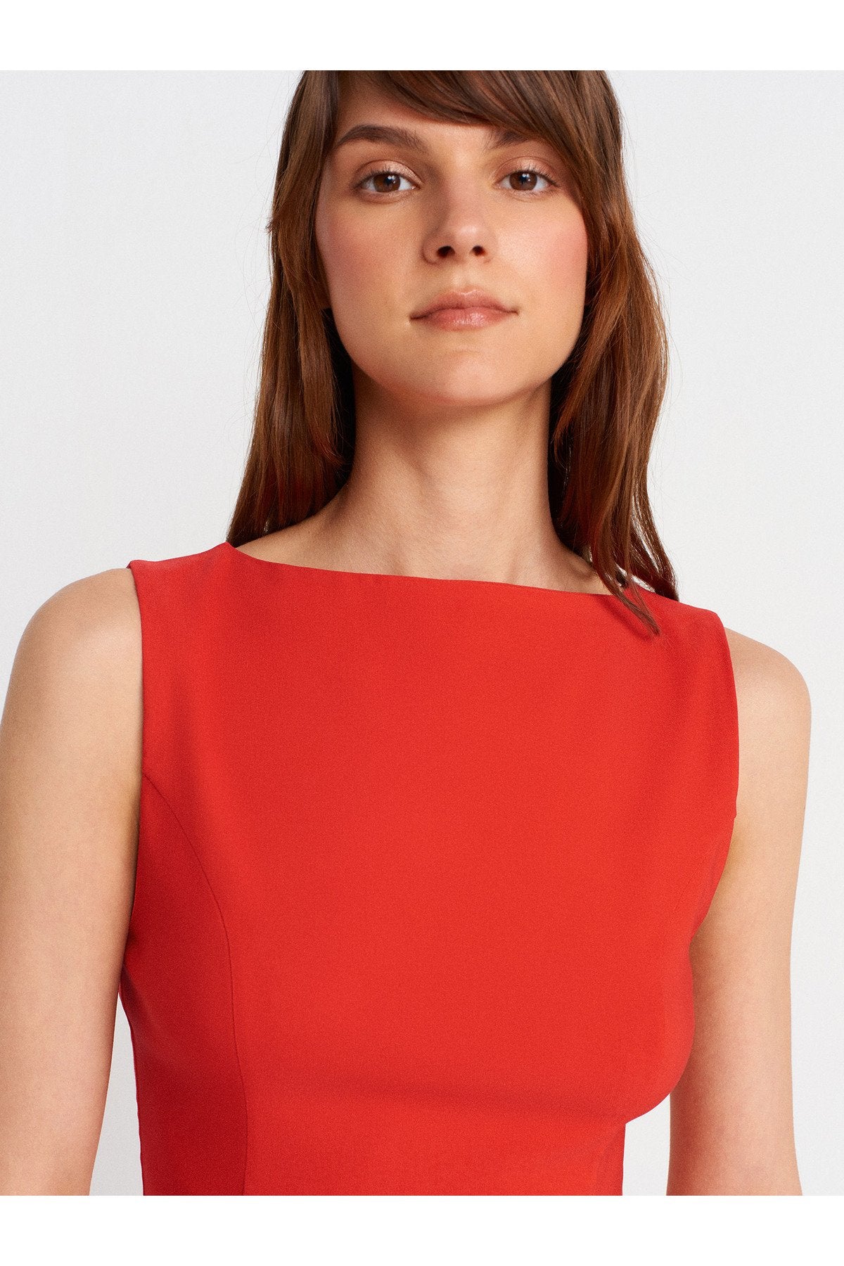 50281 Peplum Top-Kırmızı