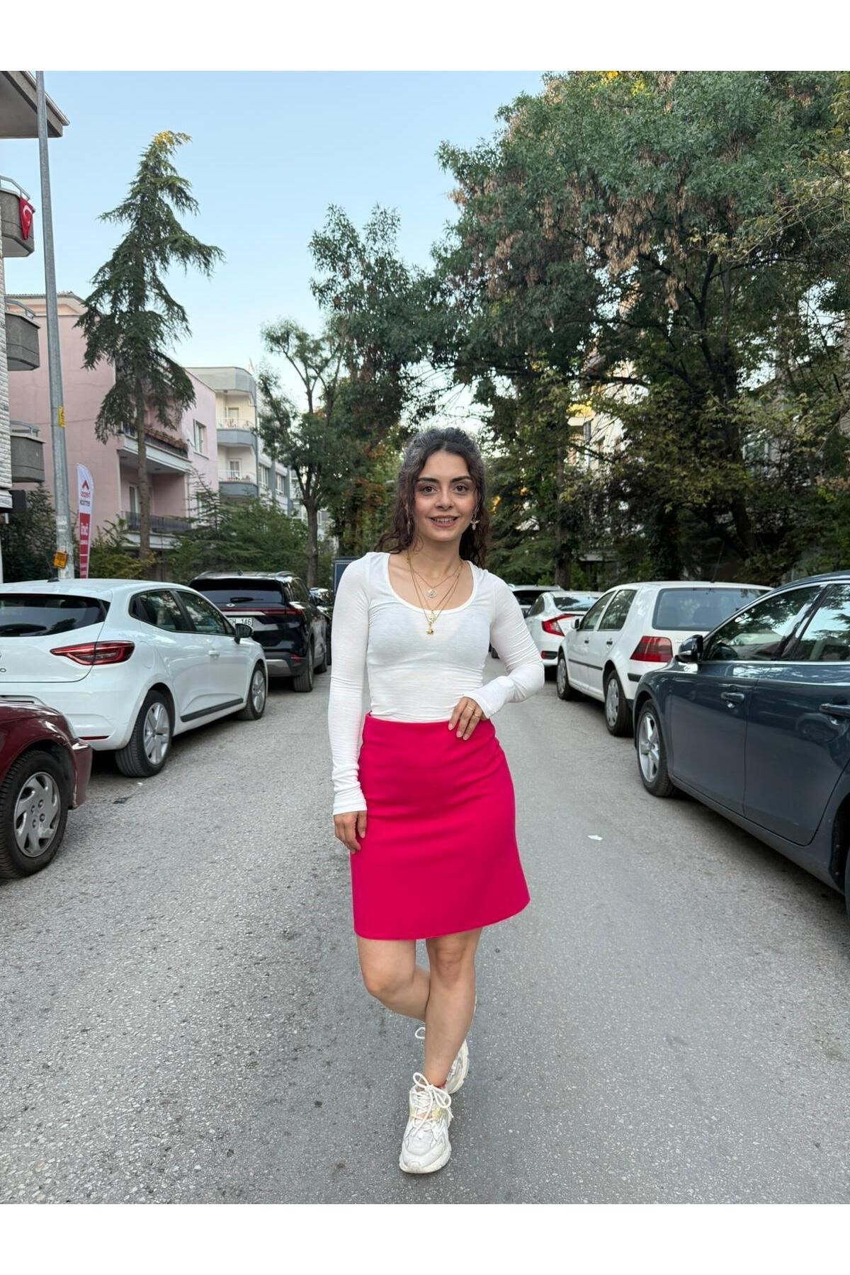 Klasik Mini Etek -Fuşya