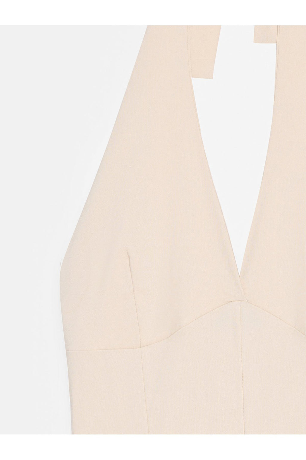 91633 Halter Yaka Mini Elbise-Taş