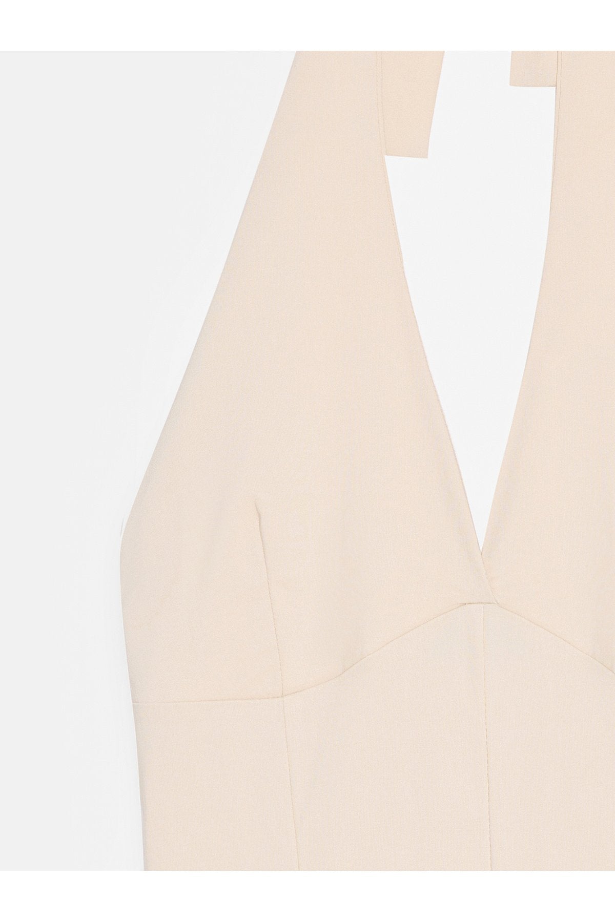 91633 Halter Yaka Mini Elbise-Taş