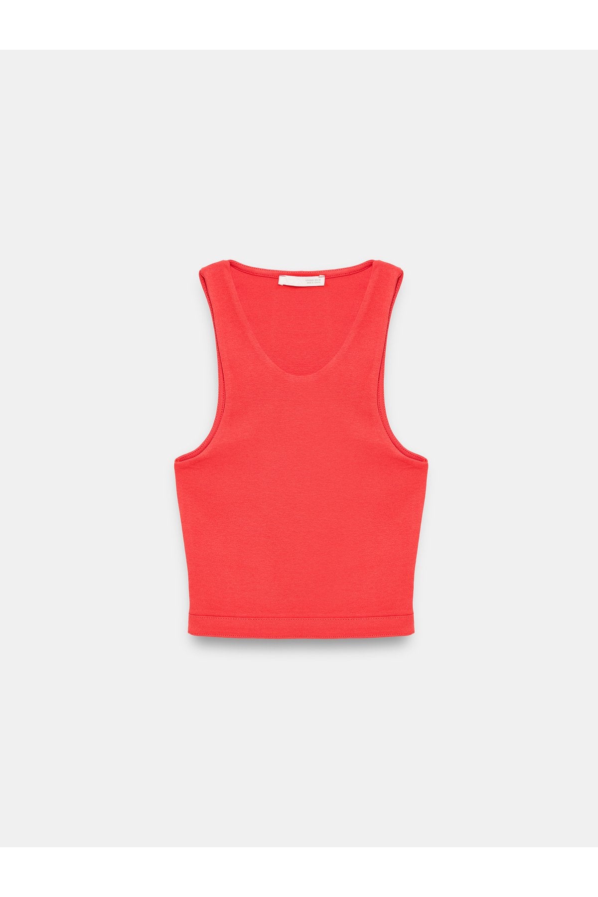 32941 Halter Yaka Crop Top-Kırmızı
