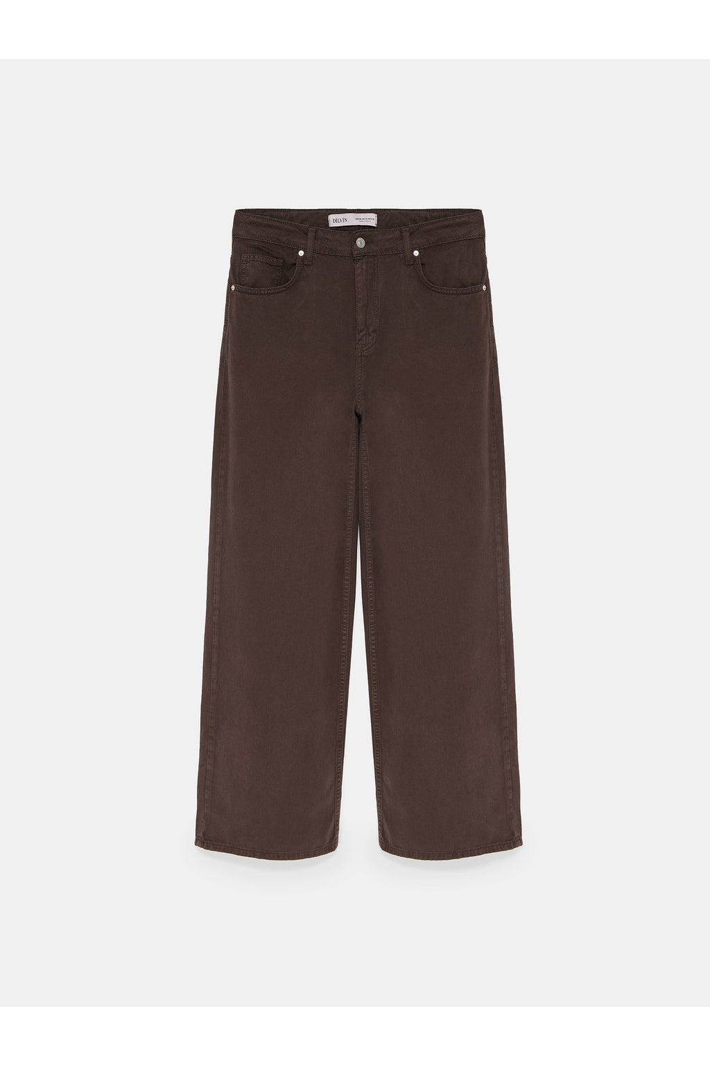 72323 Lyocell Karışımlı Wide Leg Jean-Kahve