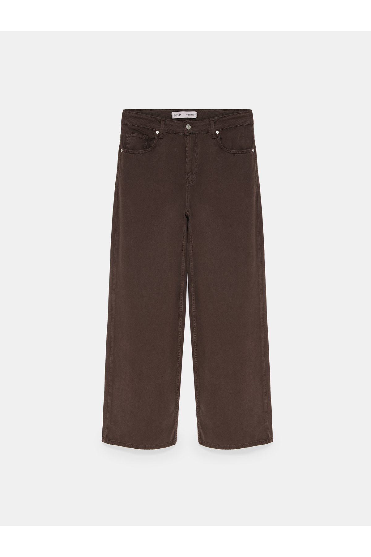 72323 Lyocell Karışımlı Wide Leg Jean-Kahve