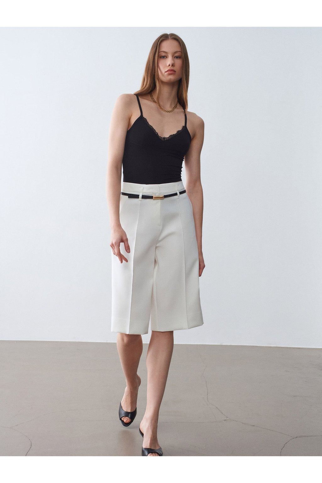 21191 Dantelli Top-Siyah