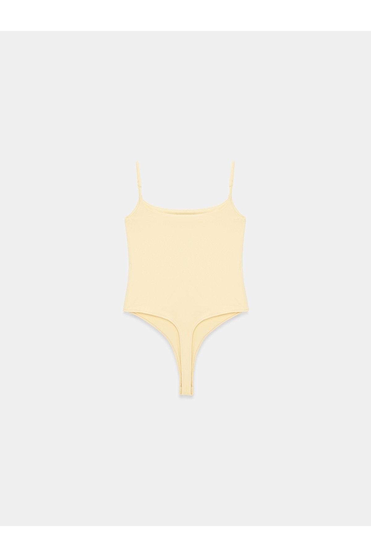21216 Askılı Bodysuit-Açık Sarı