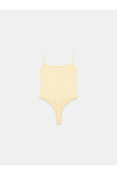21216 Askılı Bodysuit-Açık Sarı