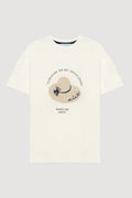 Quzu Baskı ve Şapka Detaylı T-shirt Ekru