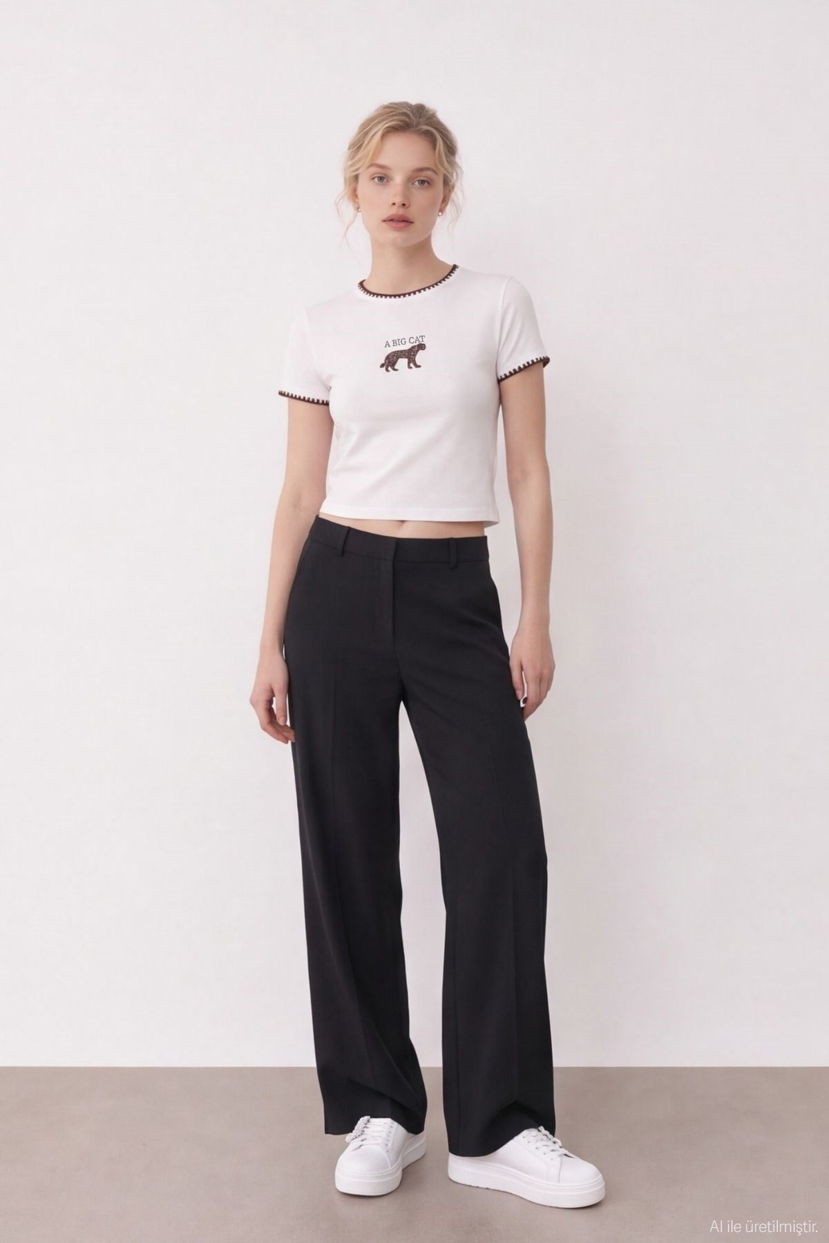 Nakış Detaylı T-shirt Ekru