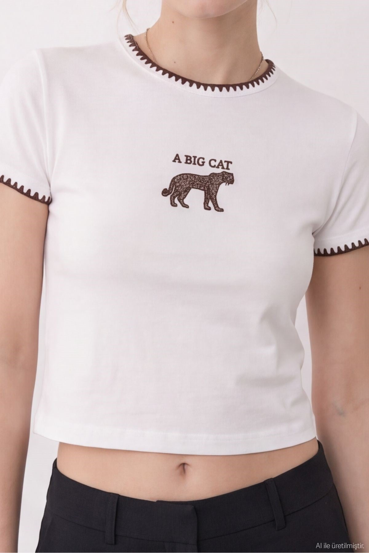 Nakış Detaylı T-shirt Ekru
